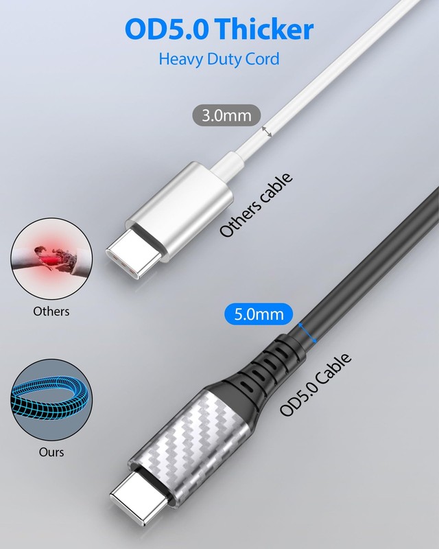 30ft Long USB C Cable to A 10W 12W 18W 20W 30FT (NO Data Tranfer), Black gallery