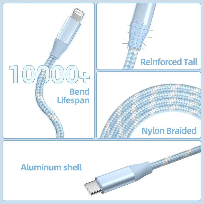 USB C to Lightning Cable 3 Pack 6FT Apple MFi Certified iPhone Fast Charger F... gallery