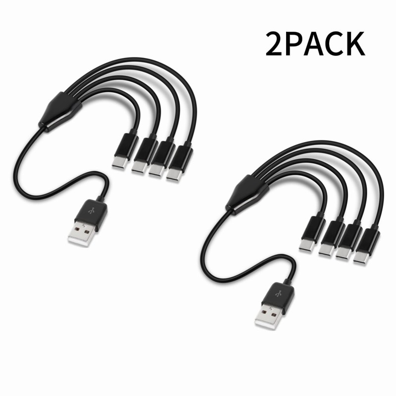 2PACK 50cm 4 in 1 USB type C charger cable power 4 type c devices at once