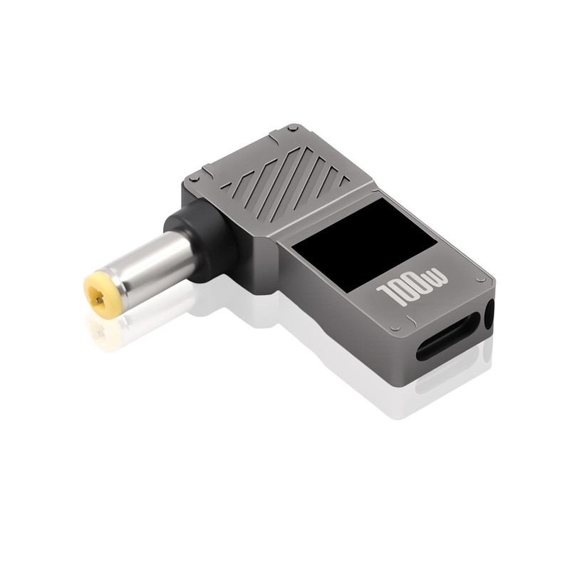90Degree DC 5.5Ã—2.5Mm to USB C Adapter with Digital Display, 100W DC Male to…