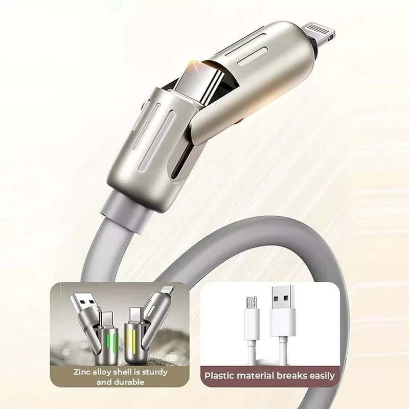 240W 4-in-1 Multi Fast Charging Cable Cord USB TYPE C for iPhone samsung android gallery