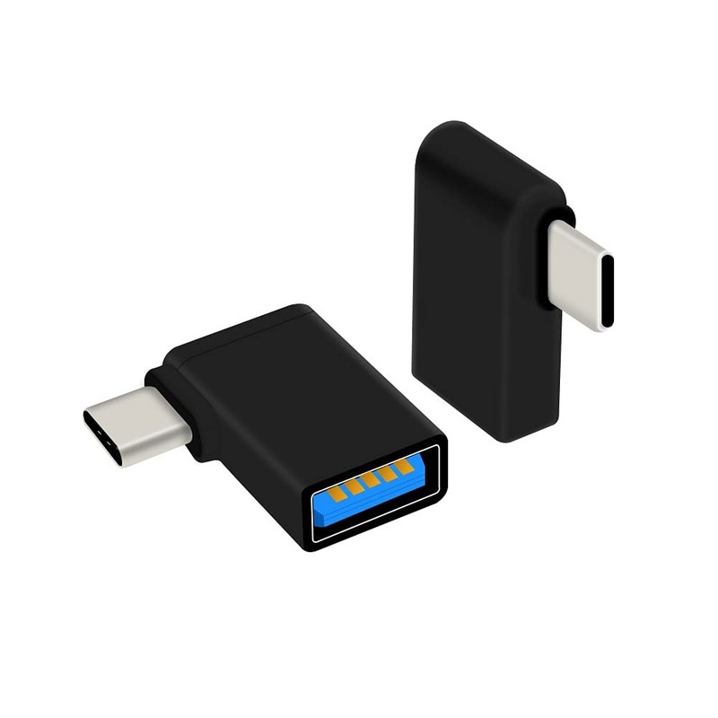 rgzhihuifz Right Angle USB C to 3.0 Adapter, 90 26.25*23.77*7.15MM, Black
