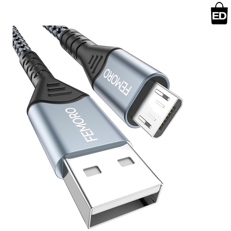 6ft Micro USB Cable – 480Mbps Data Transfer & 12W Fast Charging for All Devices