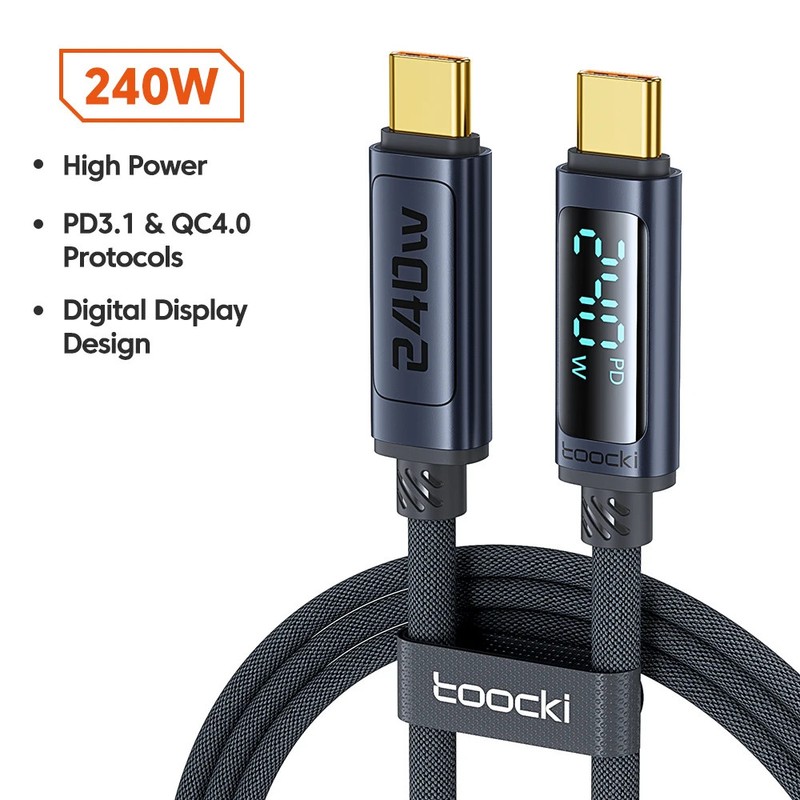 240W USB-C to USB-C PD 3.1 Cable Digital Display Fast Charging MacBook