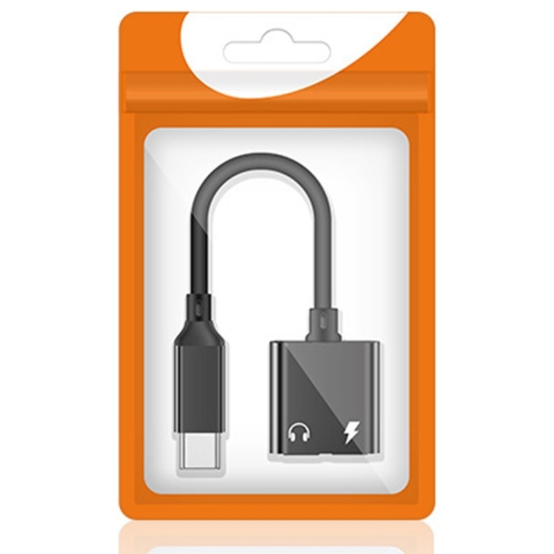 Aluminum Alloy USB C To 3.5mm Headphone Converter 2 in 1 Adapter Cable Cord