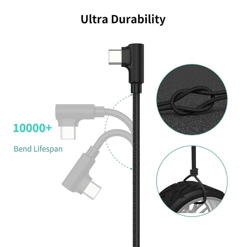 1Ft Right Angle USB C Cable Fast Charging, 3 Pack 90 Degree USB a to USB Type C gallery