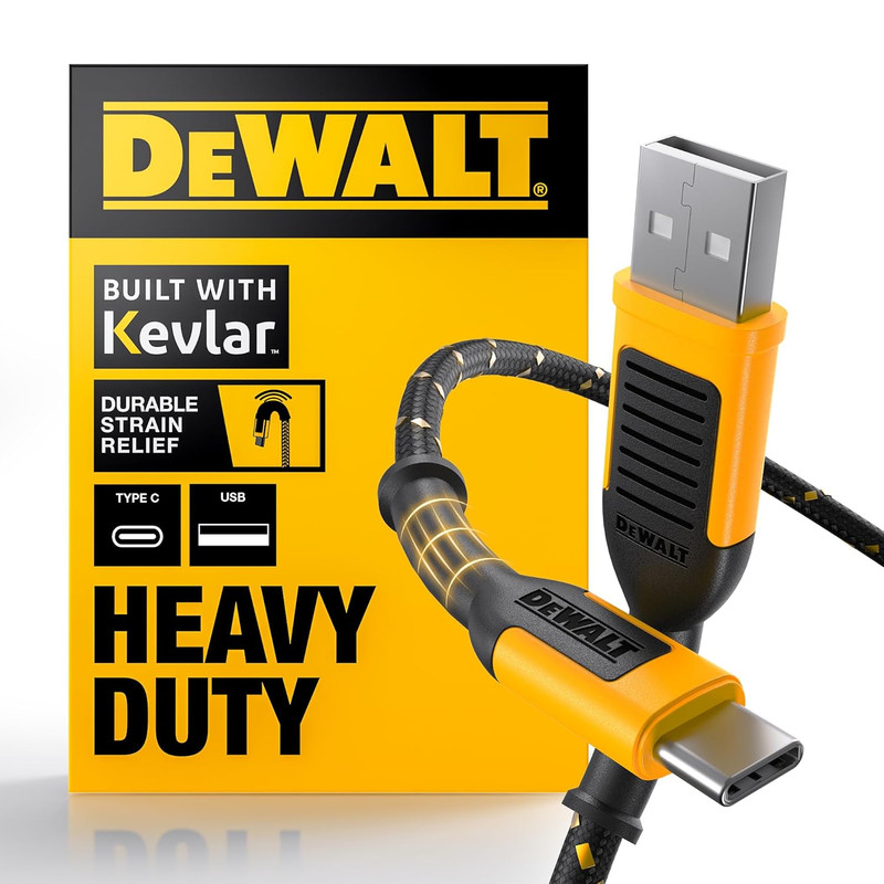 Heavy Duty USB-A to USB-C Cable 1FT Braided Fast Charging Data Sync Cable