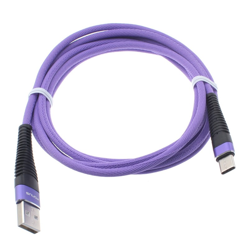 Purple 10ft Long USB Cable Type-C Charger Cord Power Wire USB-C for Smartphones