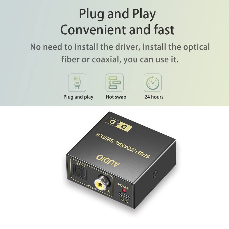 Coaxial to Optical Audio Bi-Directional Converter, Spdif to Coax Converter/Re... gallery