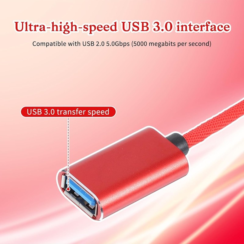 2 Pcs Mini USB OTG Adapter – Braided Cable for Fast Data Transfer & Charging gallery