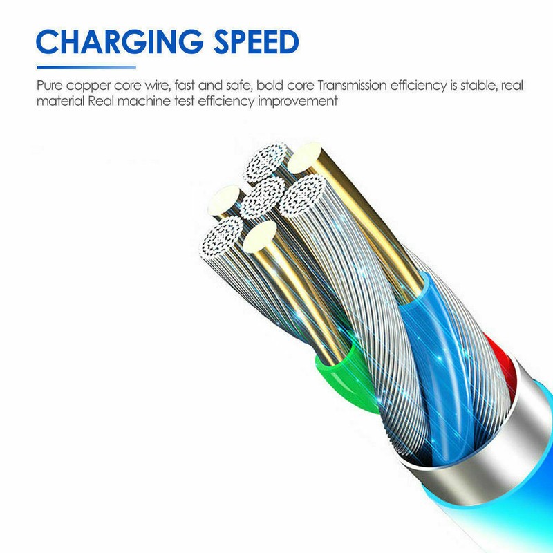 Flashing Cable Micro USB Flowing LED Light Charging Cord For Samsung HTC Android gallery