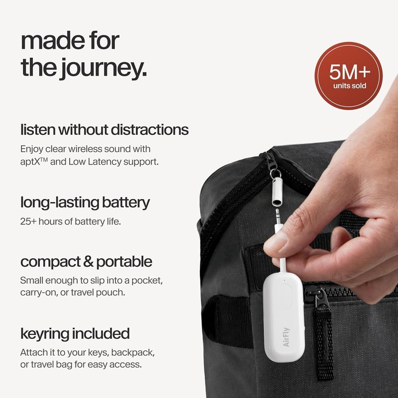 AirFly Pro Bluetooth Wireless Audio Transmitter White Adapter for gallery