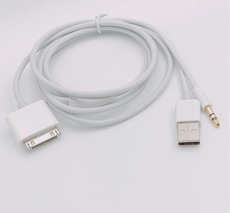 30pin Dock To 3.5mm Car AUX Audio USB charger Cable For iPhone 3G 4G iPod Touch gallery