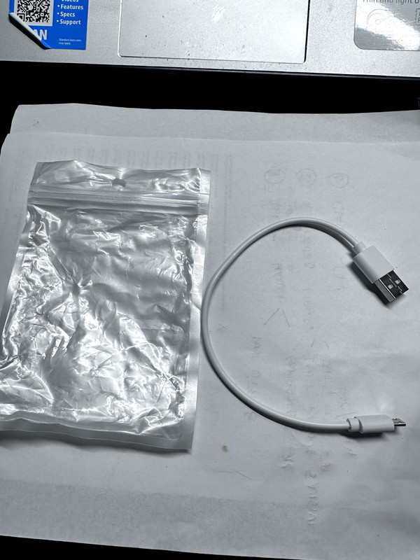 10″ Round Short Micro USB Data Cable -white, for phones, cameras,gps,go-pro, etc