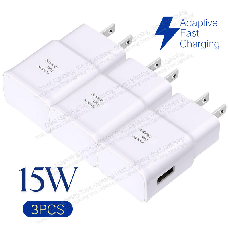 3PACK Adaptive Fast USB Wall Charger Block Power Adapter For Samsung Android US