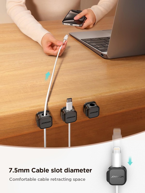 6 Pack Magnetic Cable Clips [Cable Smooth Adjustable] Cord Holder, Under Desk... gallery