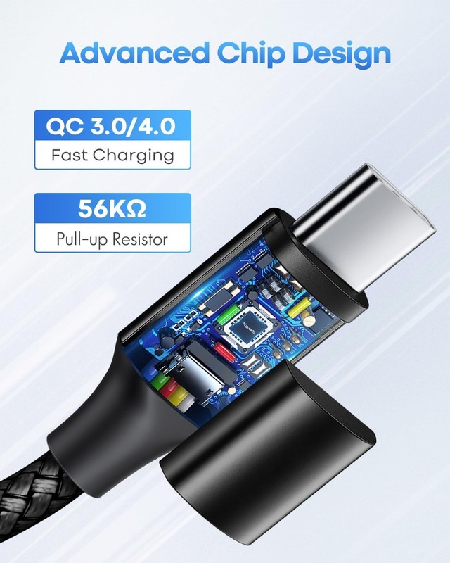 Heavy Duty 10ft USB-C to USB-C Cable - Rapid 60W Charging, Tangle-Free Design gallery