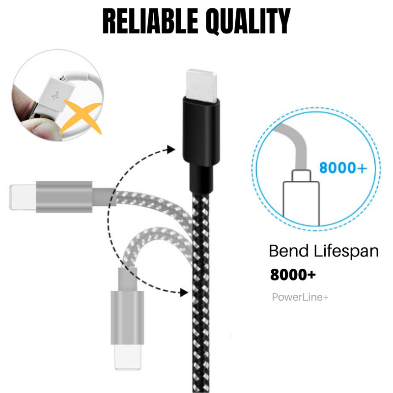 10FT Braided USB Charging Cable For iPhone 11 XR 8 7 Plus iPad Charger Cord Long gallery