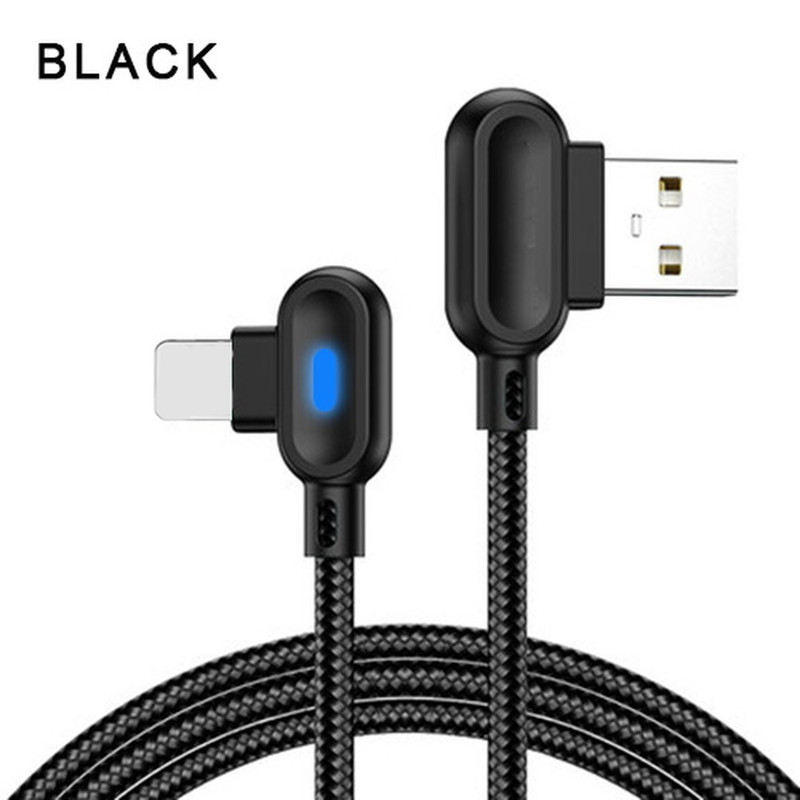 3x 90° Right Angle USB Charger Cable Fast Charging Cord For iPhone 14 13 12 11 8