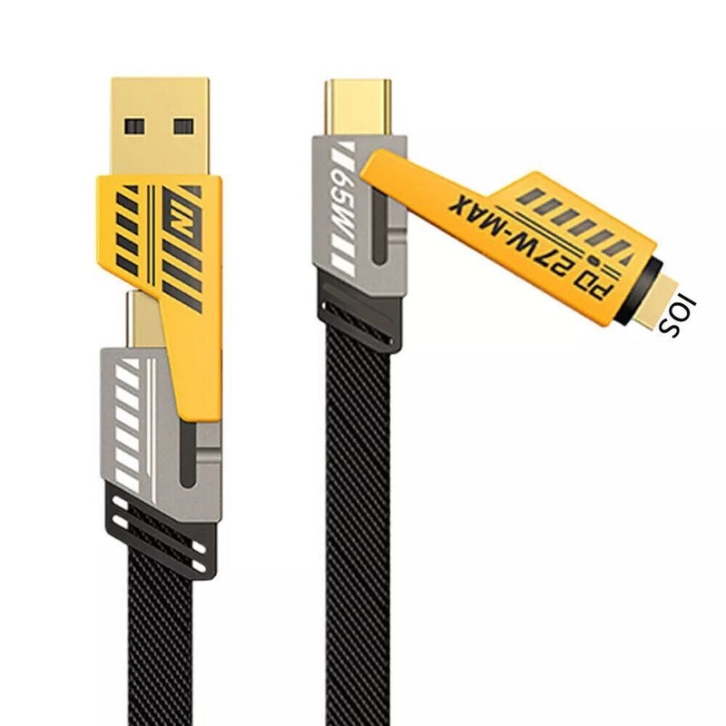 4in1 27W 65W USB Fast Charging Dual Type C Charger Cable Cord For iPhone Samsung
