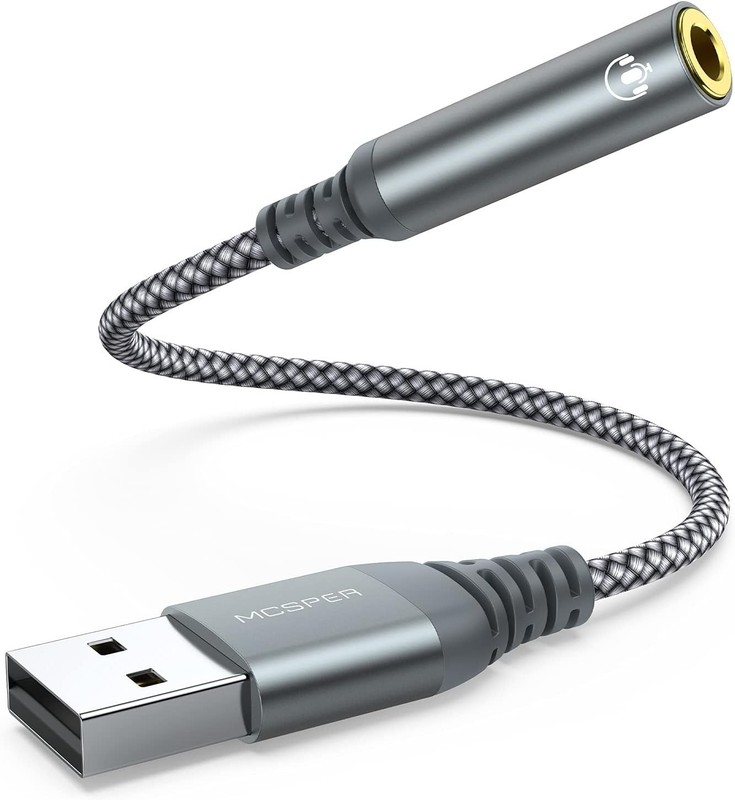 Durable USB to Audio Jack Adapter with High-Definition Sound - Compact Design gallery