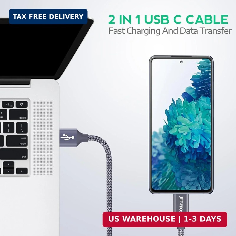 USB to USB C Cable, (5-Pack, 3/3/6/6/10 Ft) for Iphone 17 16 Charger Cord Fast C gallery