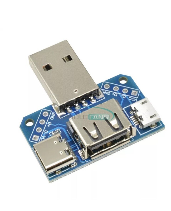 Female to Male Type-C USB to Micro USB to 4P Terminal 2.54mm USB Converter