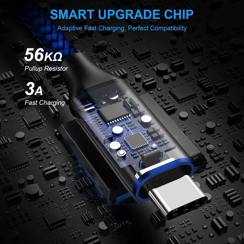 Extra Long USB-C Cable 16FT USB-A 2.0 to USB-C Fast Charging Blue for Phones gallery