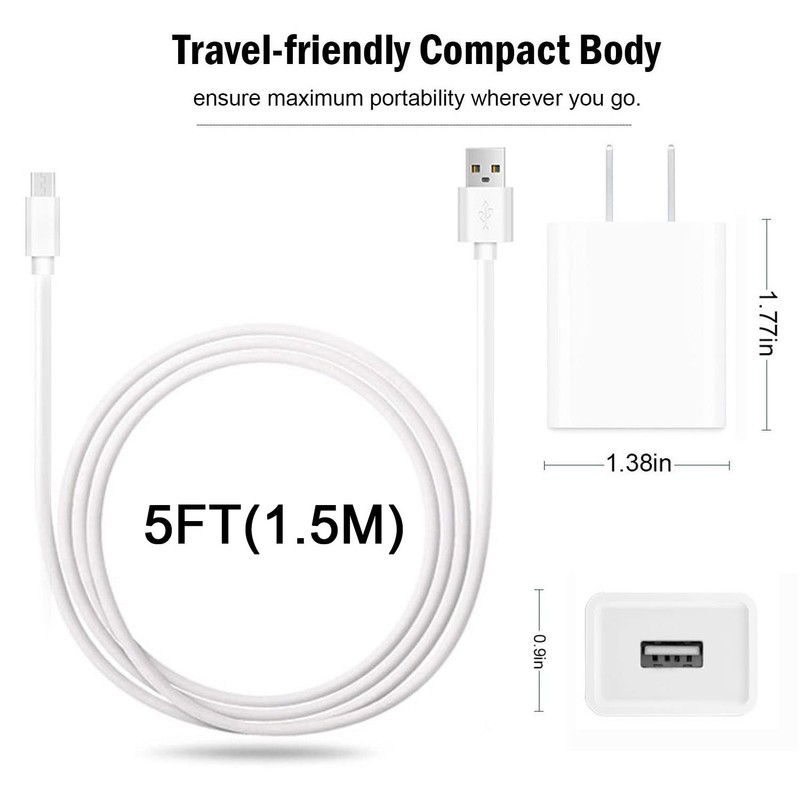 5V AC Power Adapter Charger and 5ft USB Charging Cord Cable Compatible with V... gallery