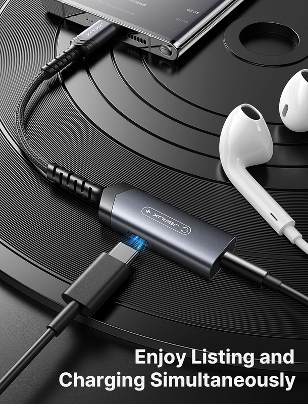 USB C to 3.5Mm Headphone and Charger Adapter, 2-In-1 AUX Mic Jack with PD 60W Fa gallery