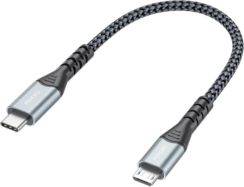 Stylish Braided 6 Inch USB-C to Micro USB Cable - Durable, Fast Charging & Data gallery