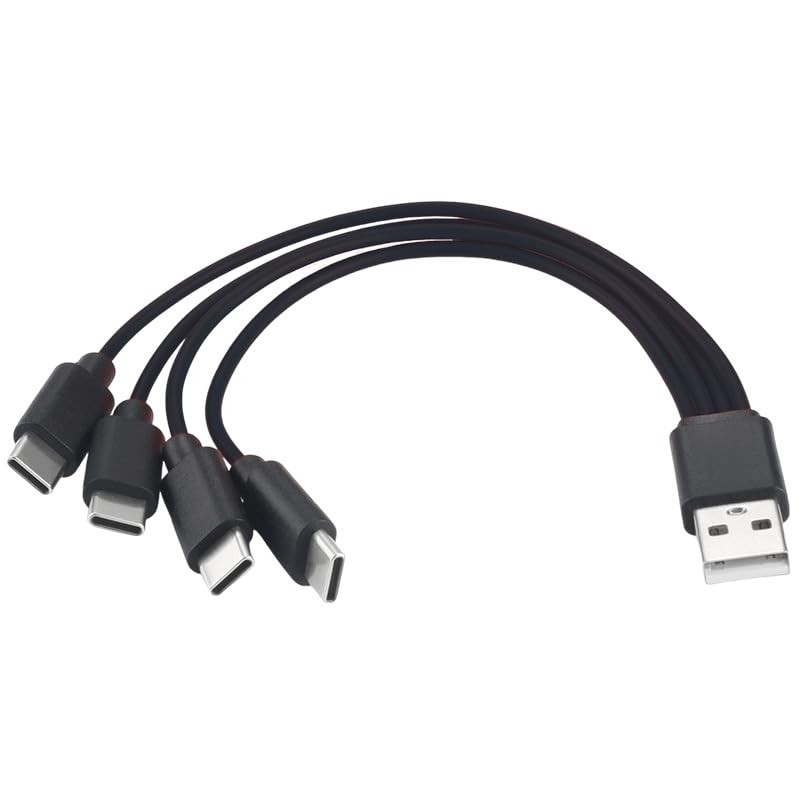 2 Pack USB Splitter Cable 20cm Short Multi Charging Cable Portable 4 USB -to ... gallery
