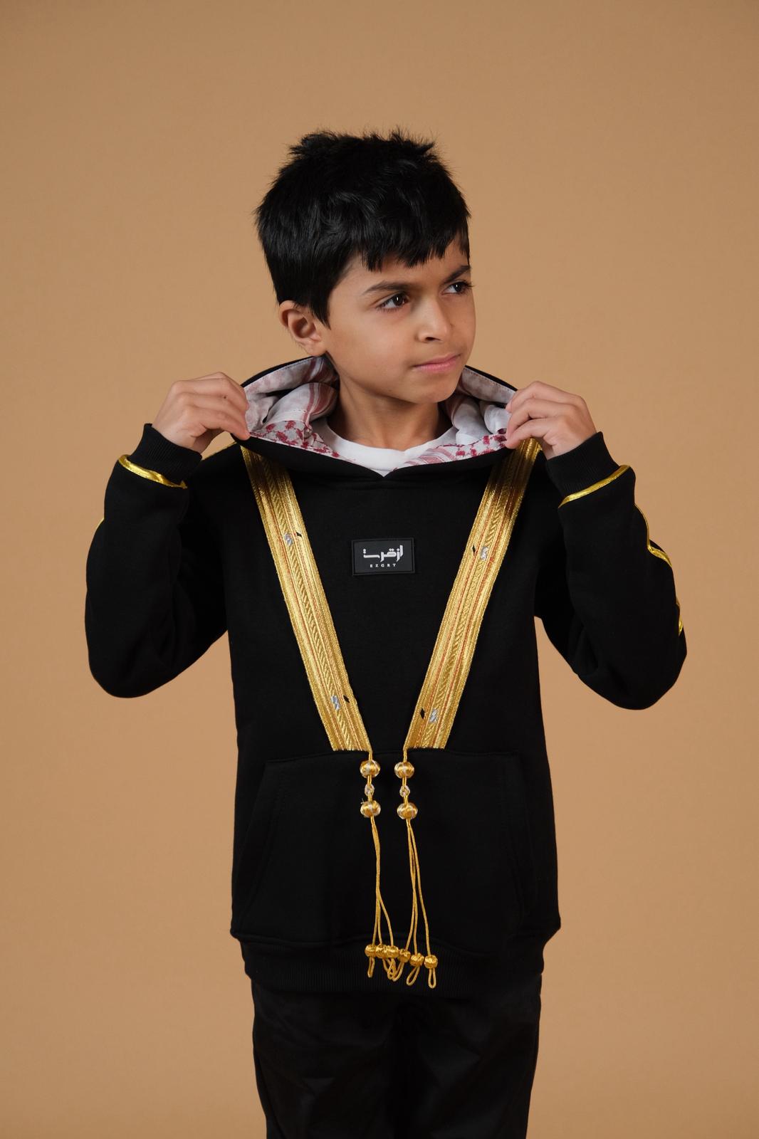 WhatsApp Image 2025-12-03 at 4.59.39 PM هودي البشت للأطفال - أسود - Image 1